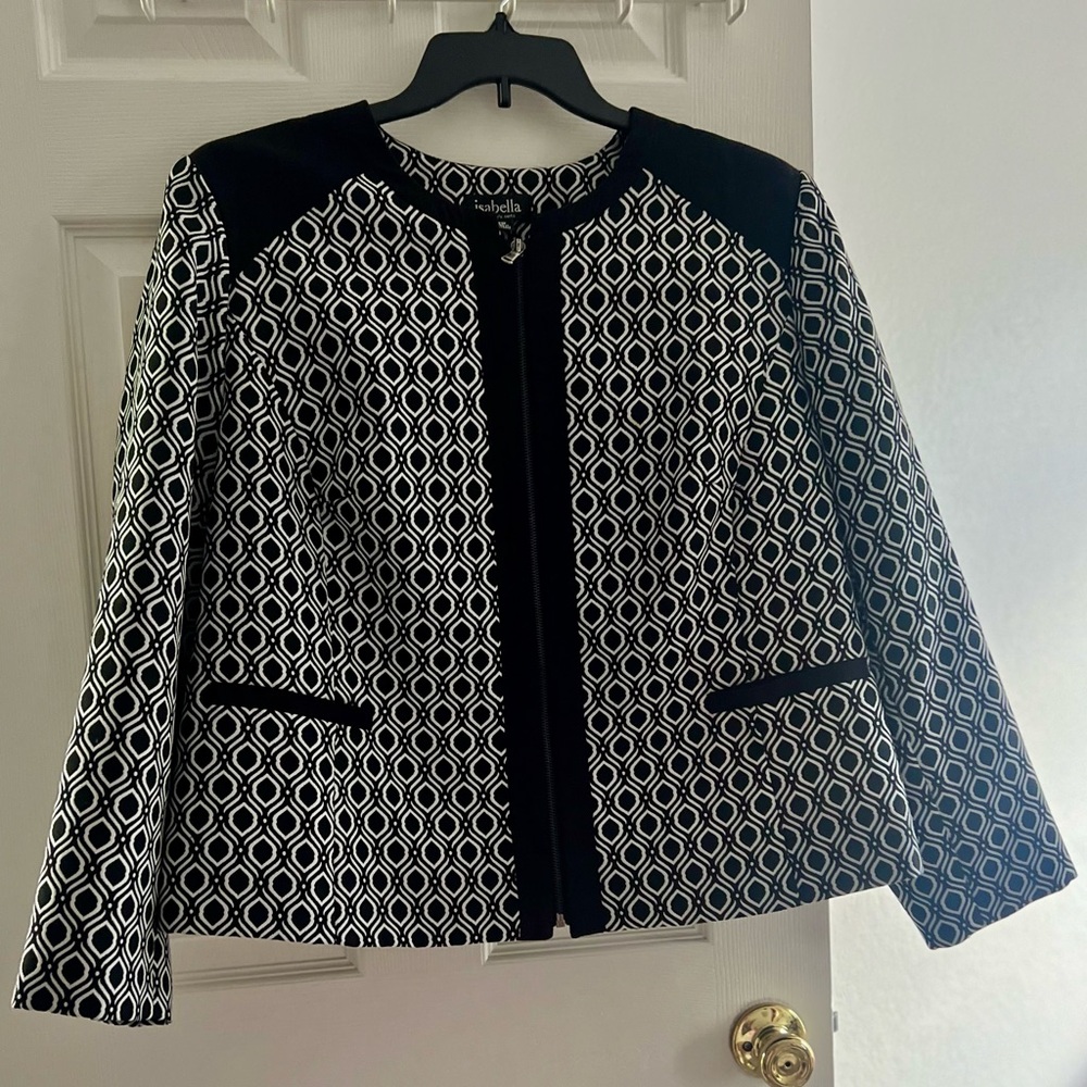 Isabella Suit Jacket Monochrome Geometric Blazer
